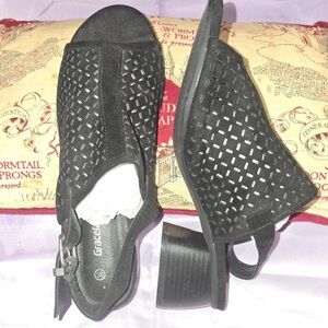 Grace Black Women's Peep-Toe Sandals